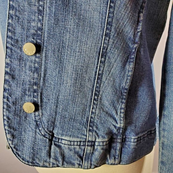 Kikit Jeans Embroidery & Sequins Denim Jacket Size L - Picture 7 of 13